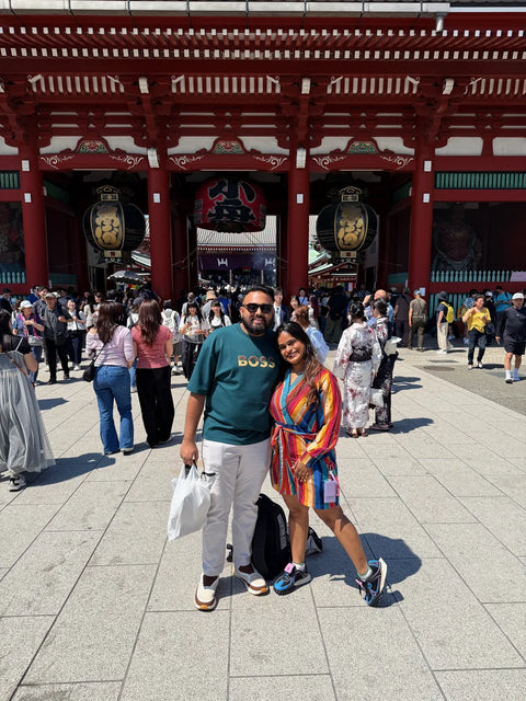 Couple in sensoji temple asakusa, tokyo, japan on a beyond tokyo journey