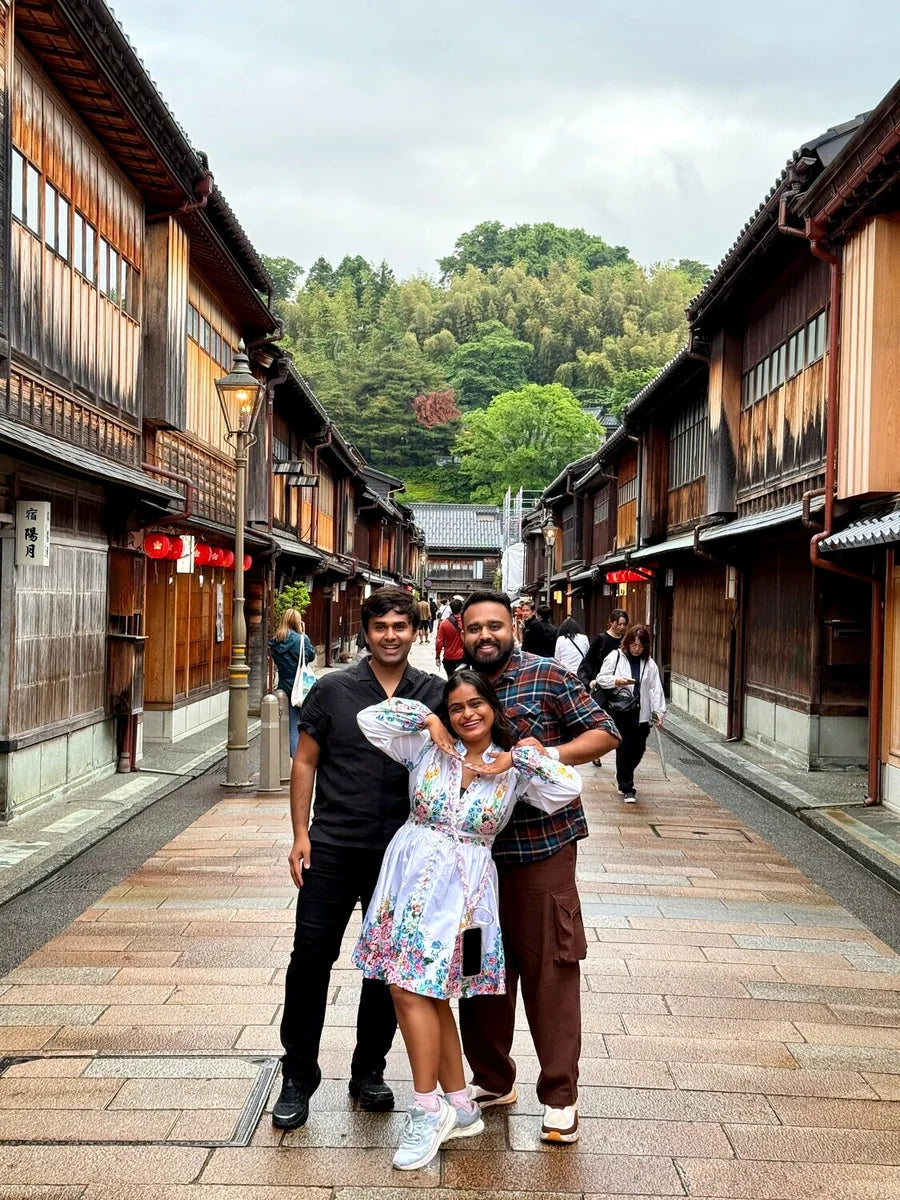 friends in higashi chaya district, kanazawa on a beyond tokyo journey